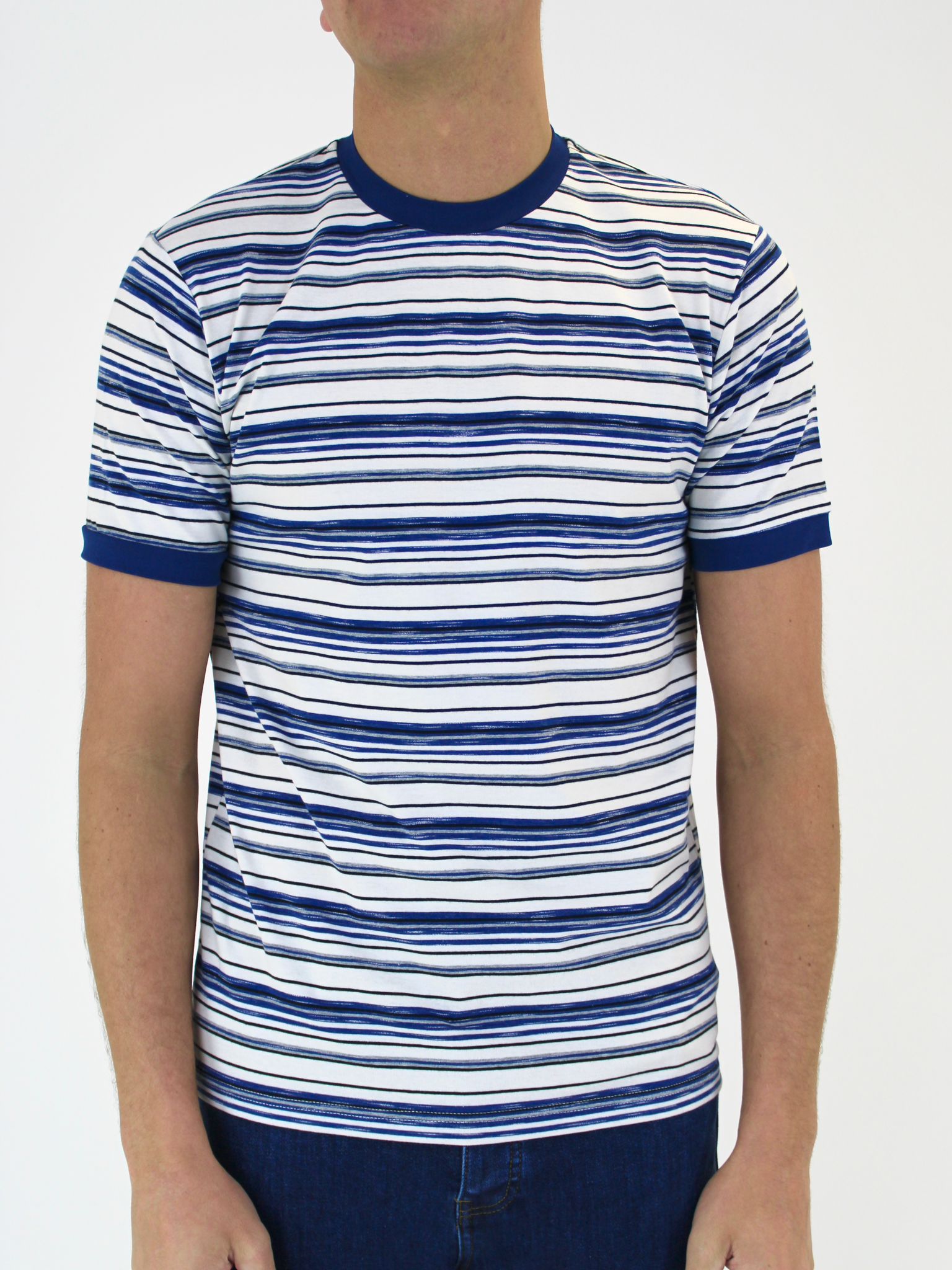 White Threads Striped T-Shirt - Navy/White